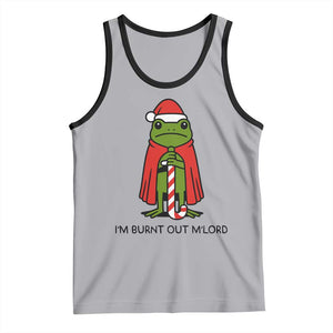 Funny Christmas Frog Knight Tank Top I Am Burnt Out M Lord Medieval Meme TS11 Athletic Heather Black Print Your Wear