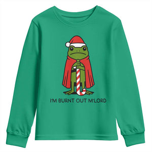 Funny Christmas Frog Knight Youth Sweatshirt I Am Burnt Out M Lord Medieval Meme TS11 Irish Green Print Your Wear