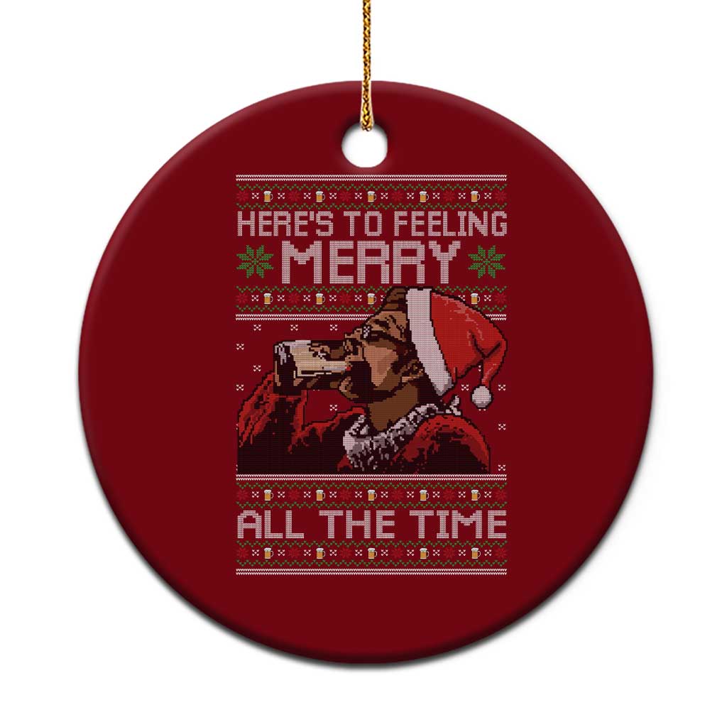 Here To Feeling Merry All The Time Christmas Ceramic Ornament Funny Xmas Comedy Movie TS11 1pc Red Print Your Wear