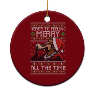 Here To Feeling Merry All The Time Christmas Ceramic Ornament Funny Xmas Comedy Movie TS11 1pc Red Print Your Wear