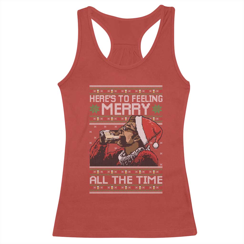 Here To Feeling Merry All The Time Christmas Racerback Tank Top Funny Xmas Comedy Movie TS11 Red Print Your Wear