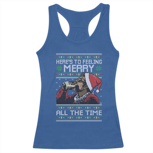 Here To Feeling Merry All The Time Christmas Racerback Tank Top Funny Xmas Comedy Movie TS11 Royal Blue Print Your Wear