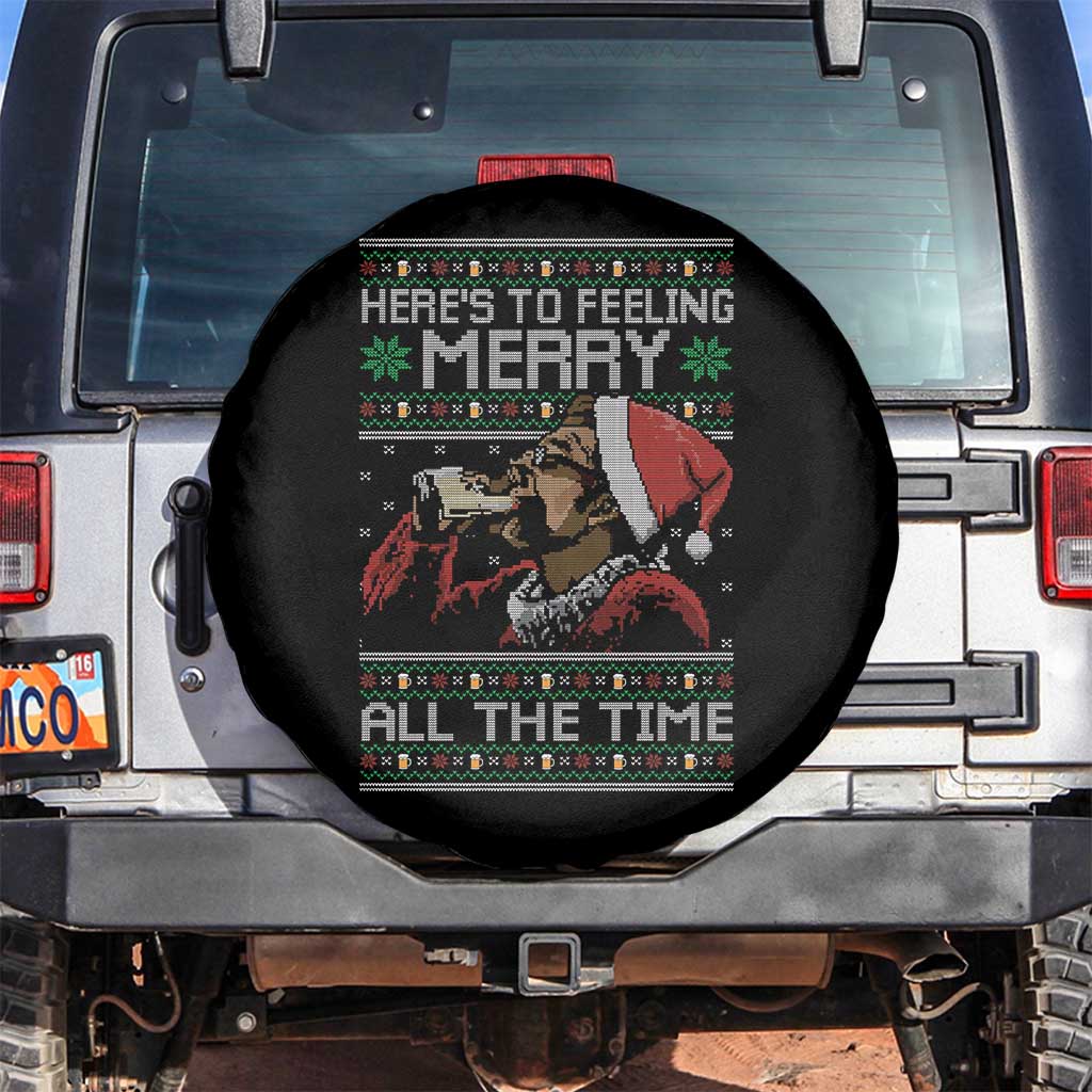 Here To Feeling Merry All The Time Christmas Spare Tire Cover Funny Xmas Comedy Movie TS11 No hole Black Print Your Wear