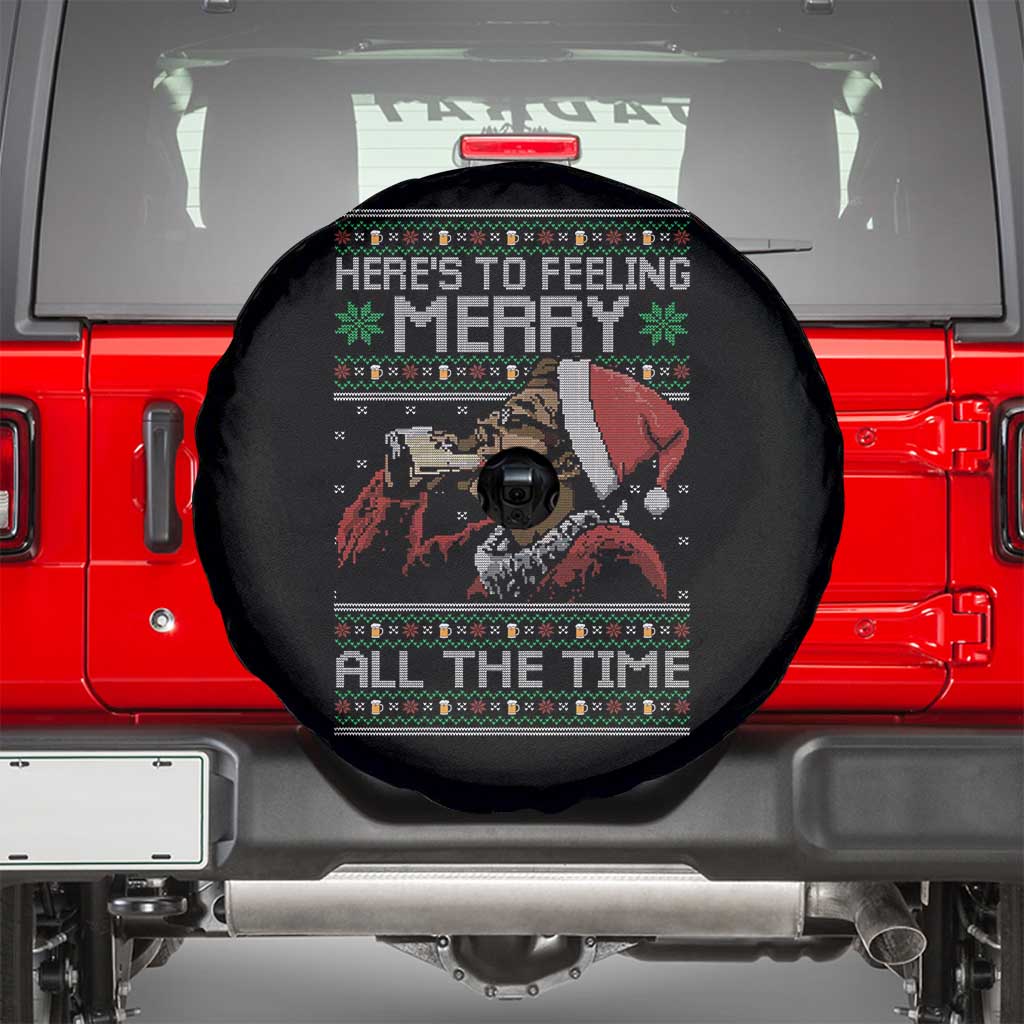 Here To Feeling Merry All The Time Christmas Spare Tire Cover Funny Xmas Comedy Movie TS11 Black Print Your Wear
