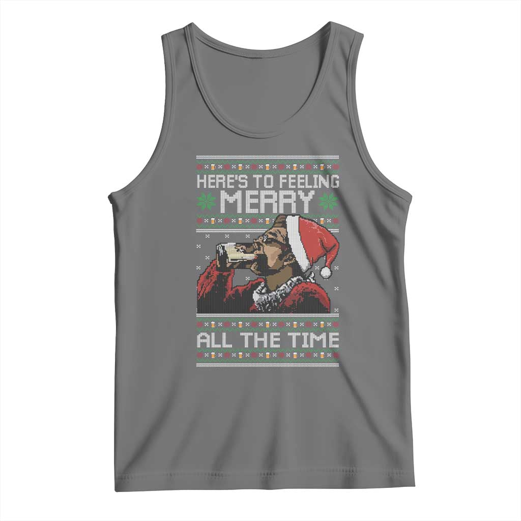 Here To Feeling Merry All The Time Christmas Tank Top Funny Xmas Comedy Movie TS11 Black Heather Print Your Wear