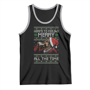 Here To Feeling Merry All The Time Christmas Tank Top Funny Xmas Comedy Movie TS11 Black Athletic Heather Print Your Wear