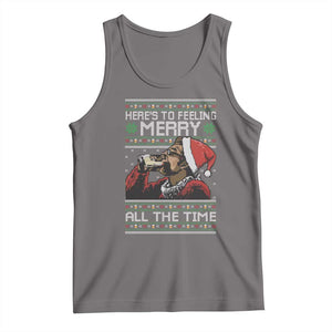 Here To Feeling Merry All The Time Christmas Tank Top Funny Xmas Comedy Movie TS11 Deep Heather Print Your Wear