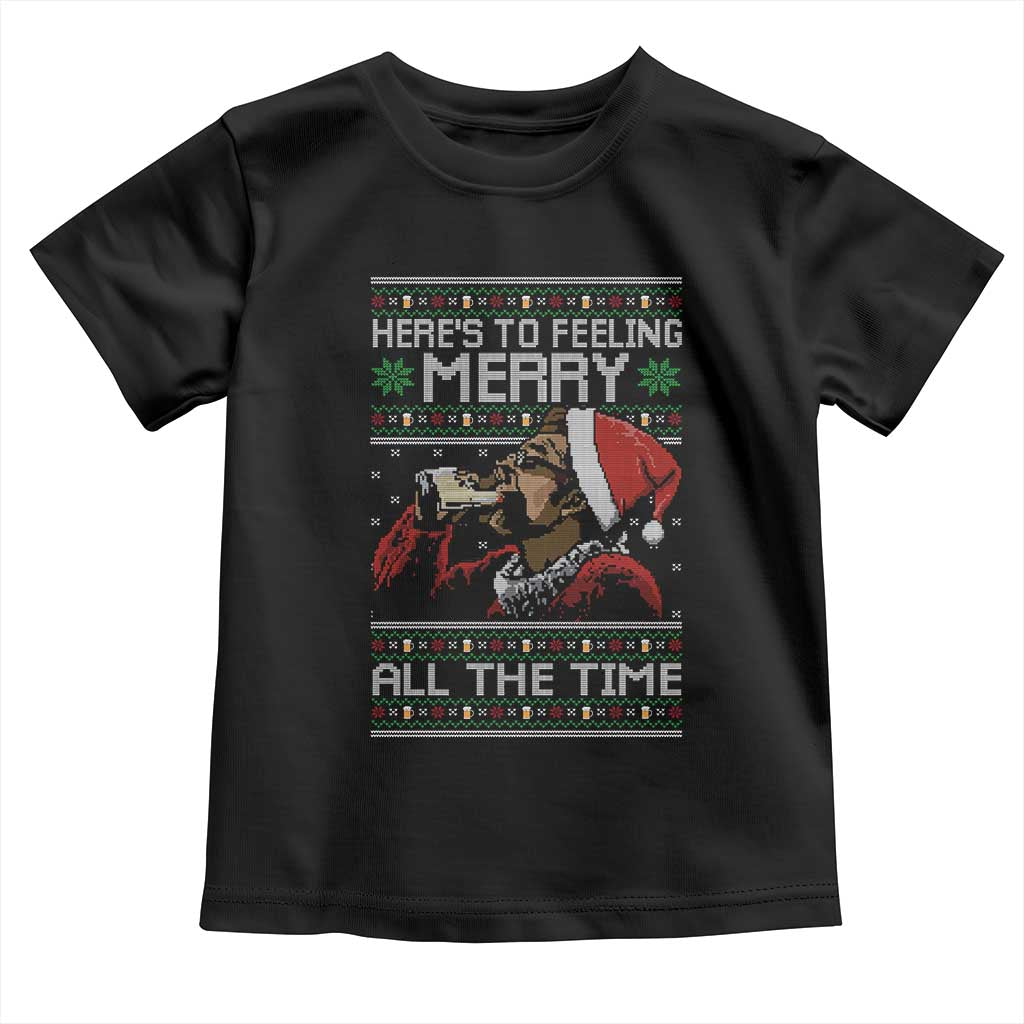 Here To Feeling Merry All The Time Christmas Toddler T Shirt Funny Xmas Comedy Movie TS11 Black Print Your Wear