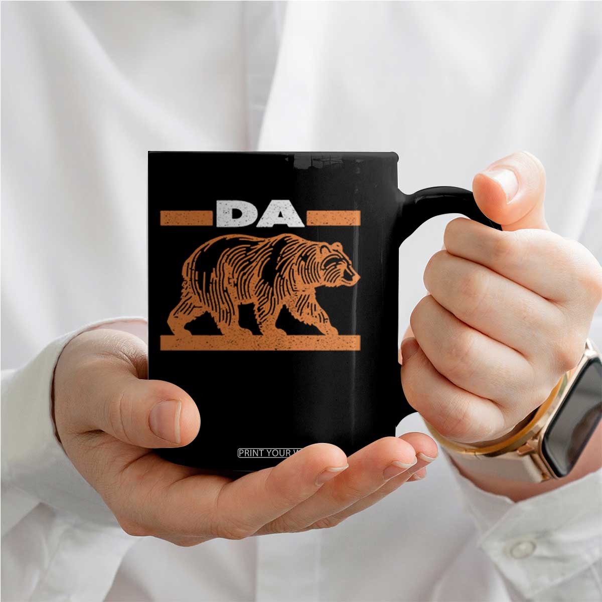 Bear Lover Coffee Mug Funny Wildlife Orange Bear Walking TS11 Print Your Wear