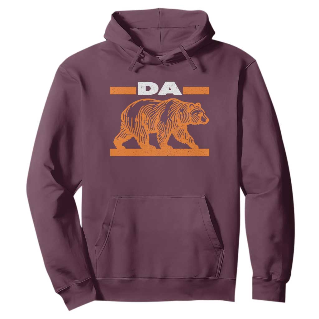 Bear Lover Hoodie Funny Wildlife Orange Bear Walking TS11 Maroon Print Your Wear