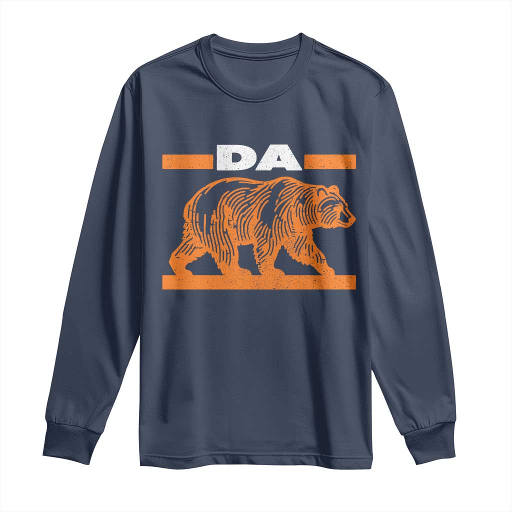 Bear Lover Long Sleeve Shirt Funny Wildlife Orange Bear Walking TS11 Navy Print Your Wear