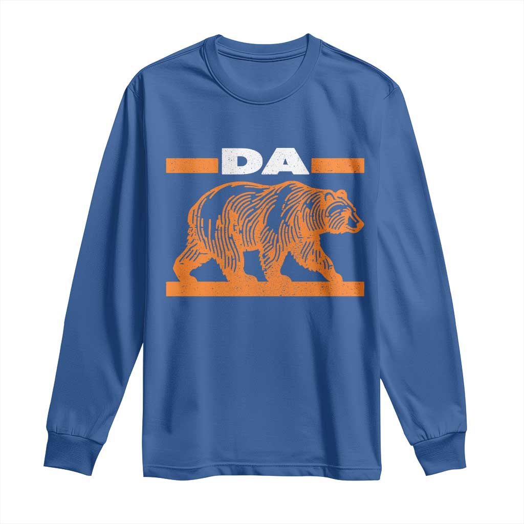 Bear Lover Long Sleeve Shirt Funny Wildlife Orange Bear Walking TS11 Royal Blue Print Your Wear