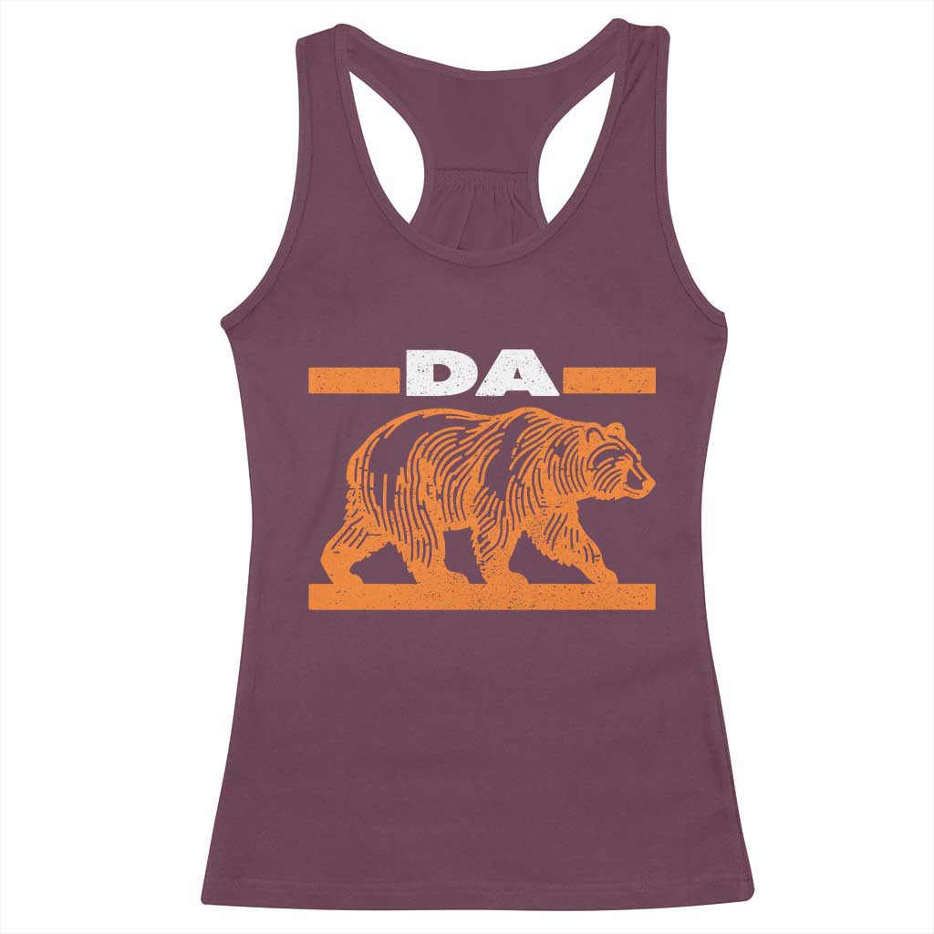 Bear Lover Racerback Tank Top Funny Wildlife Orange Bear Walking TS11 Maroon Print Your Wear