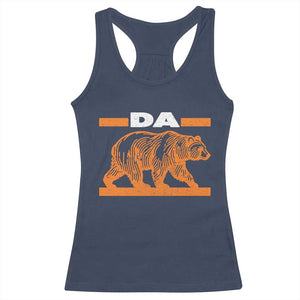Bear Lover Racerback Tank Top Funny Wildlife Orange Bear Walking TS11 Navy Print Your Wear