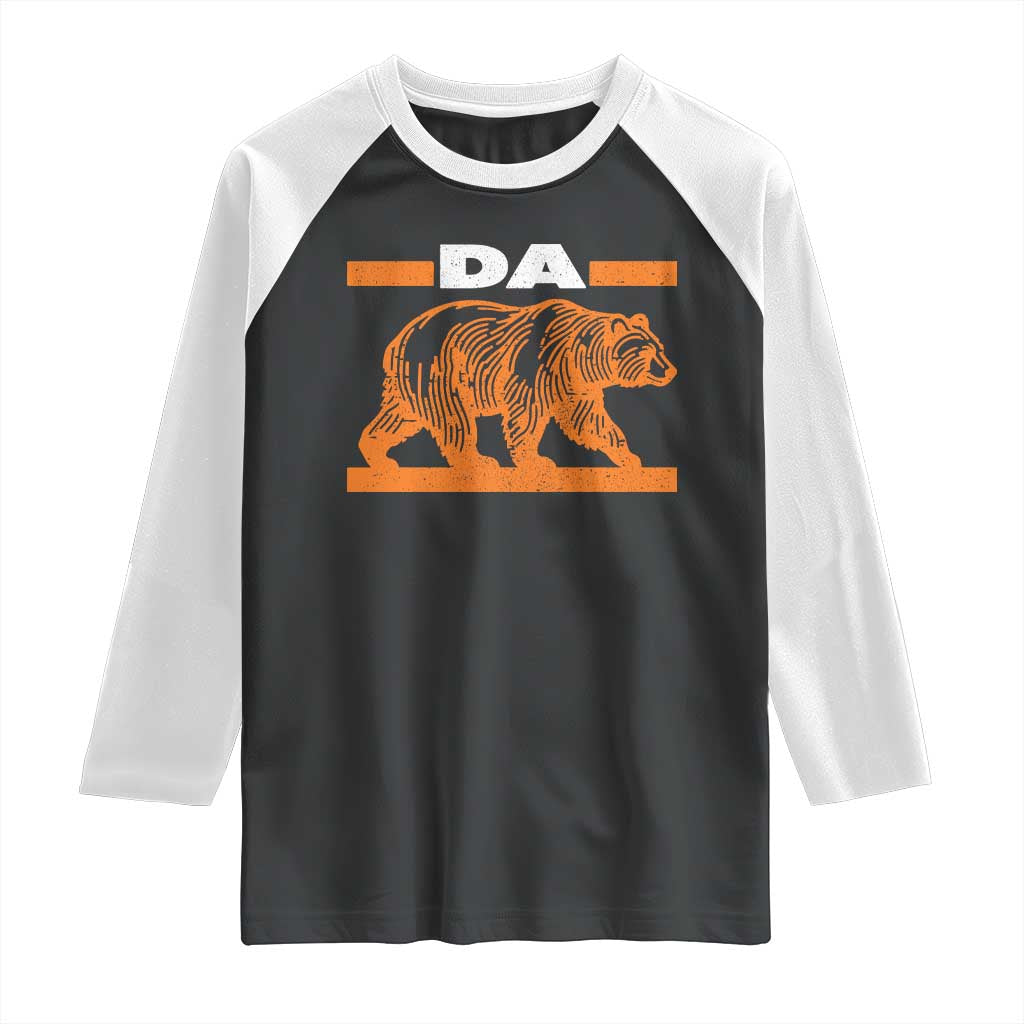 Bear Lover Raglan Shirt Funny Wildlife Orange Bear Walking TS11 Black White Print Your Wear