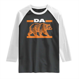 Bear Lover Raglan Shirt Funny Wildlife Orange Bear Walking TS11 Black White Print Your Wear
