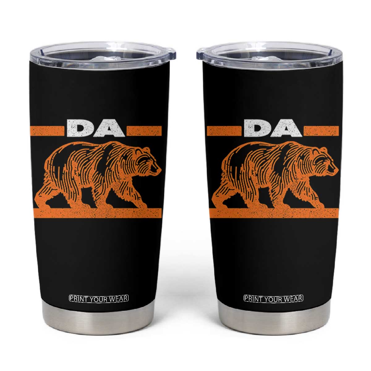 Bear Lover Tumbler Cup Funny Wildlife Orange Bear Walking TS11 Black Print Your Wear
