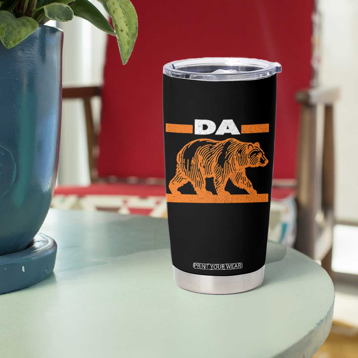 Bear Lover Tumbler Cup Funny Wildlife Orange Bear Walking TS11 Print Your Wear
