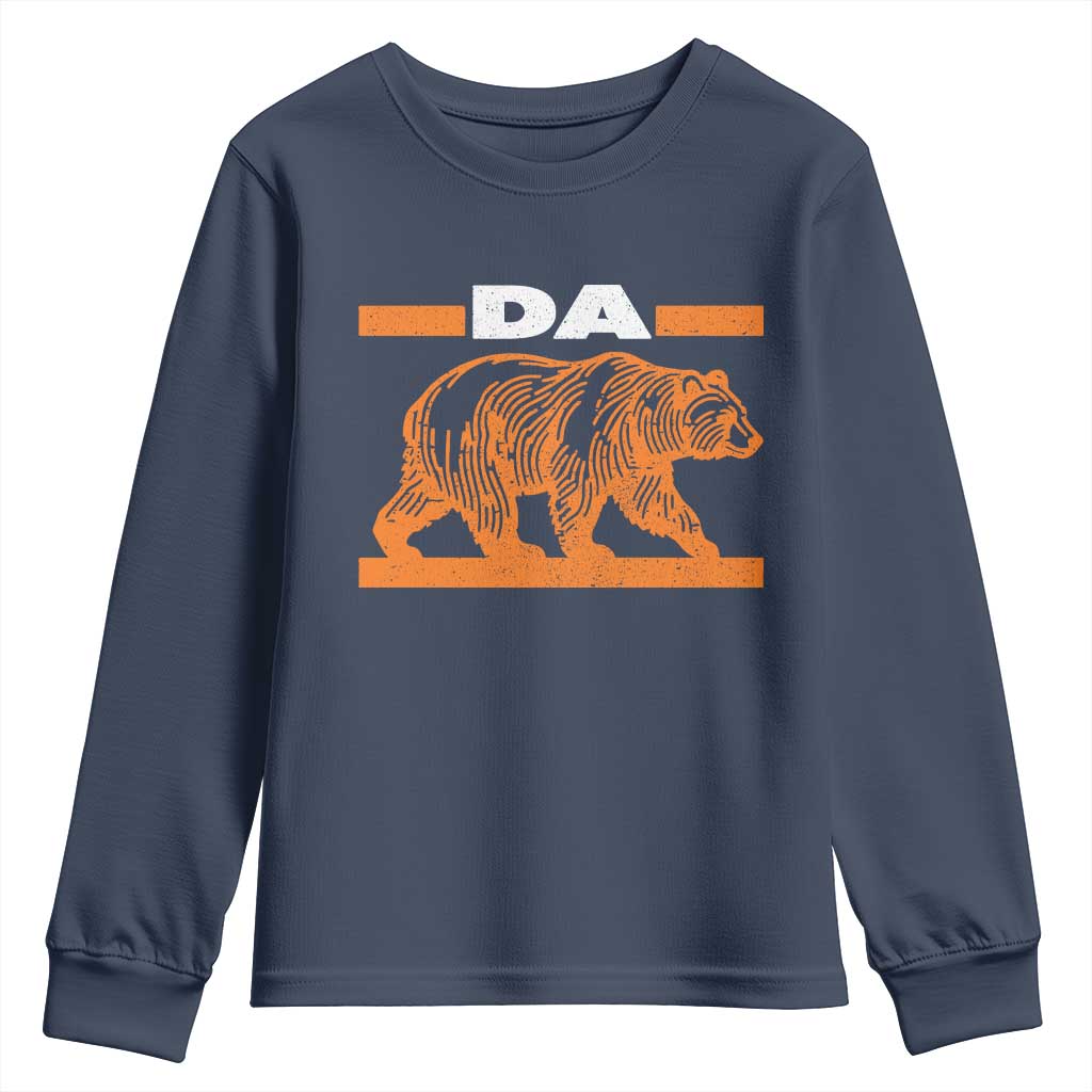 Bear Lover Youth Sweatshirt Funny Wildlife Orange Bear Walking TS11 Navy Print Your Wear