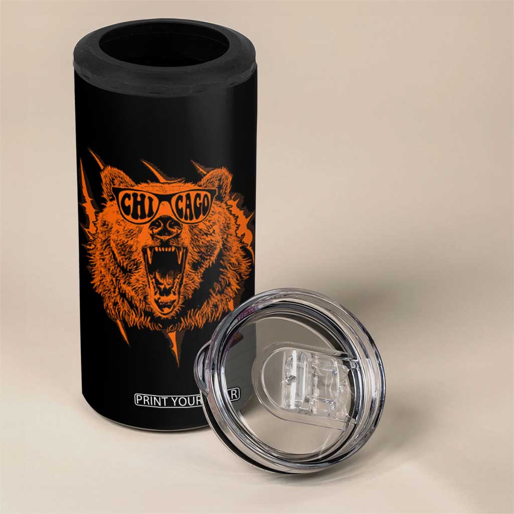 Wildlife Grizzly Bear Chicago Lover 4 in 1 Can Cooler Tumbler TS11 Print Your Wear