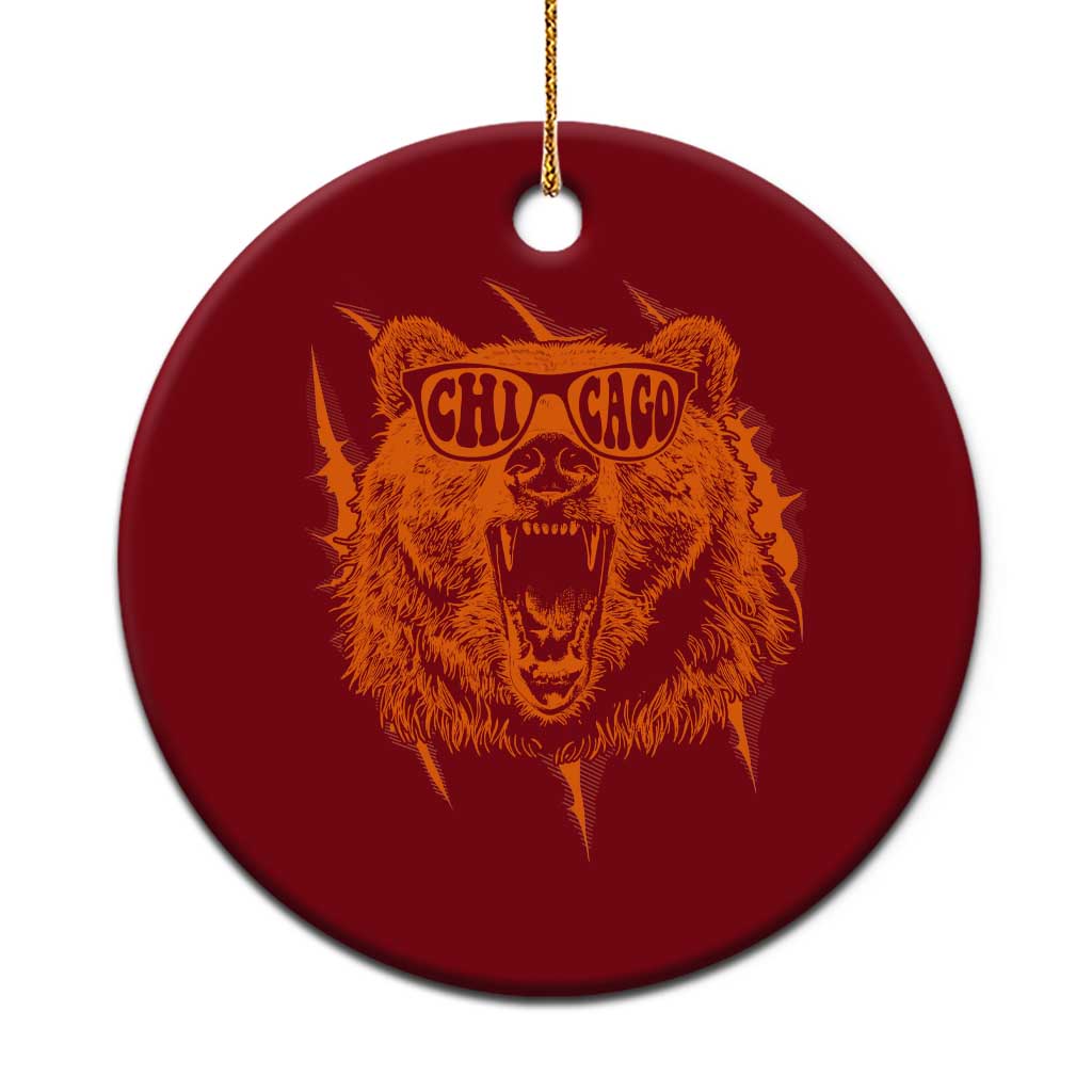 Wildlife Grizzly Bear Chicago Lover Ceramic Ornament TS11 1pc Red Print Your Wear