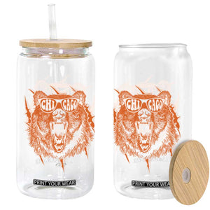 Wildlife Grizzly Bear Chicago Lover Glass Can TS11 Print Your Wear