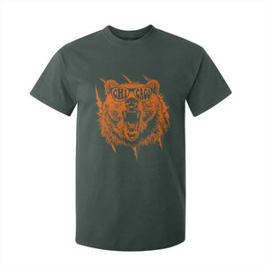 Wildlife Grizzly Bear Chicago Lover T Shirt For Kid TS11 Dark Forest Green Print Your Wear
