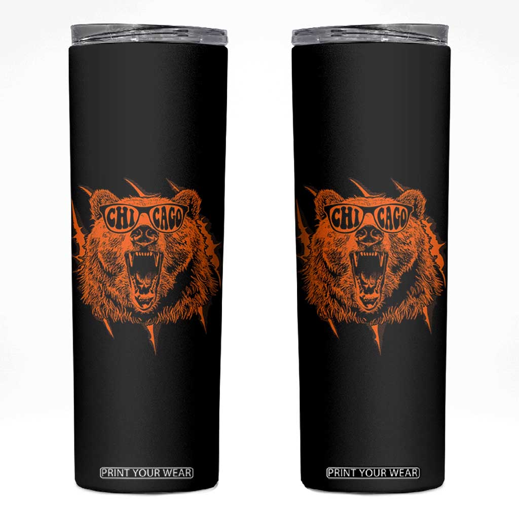 Wildlife Grizzly Bear Chicago Lover Skinny Tumbler TS11 Black Print Your Wear