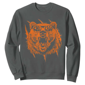 Wildlife Grizzly Bear Chicago Lover Sweatshirt TS11 Dark Heather Print Your Wear