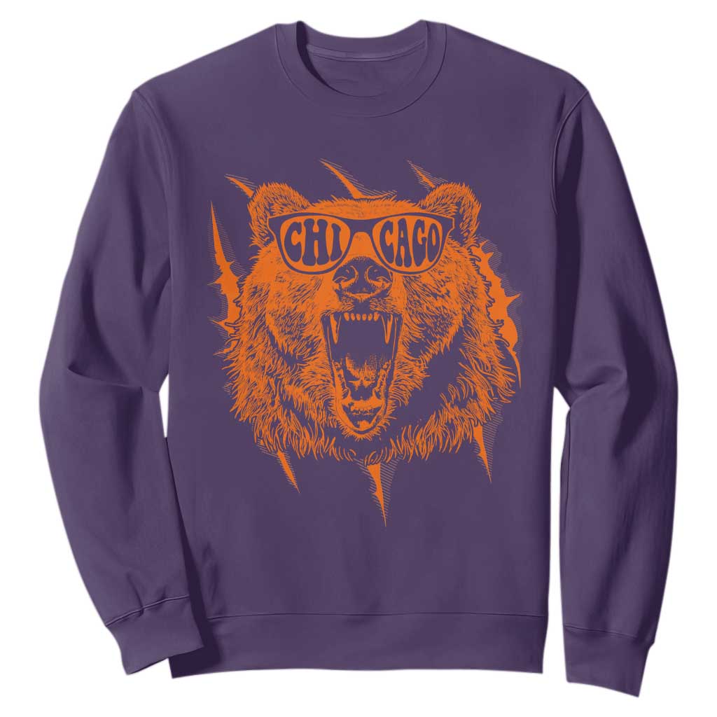 Wildlife Grizzly Bear Chicago Lover Sweatshirt TS11 Purple Print Your Wear