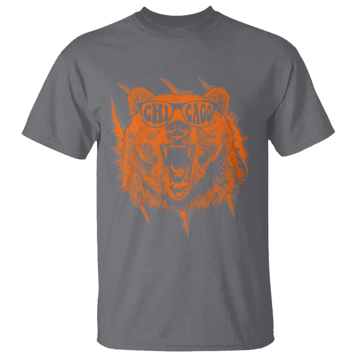 Wildlife Grizzly Bear Chicago Lover T Shirt TS11 Charcoal Print Your Wear