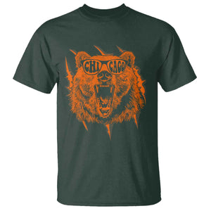 Wildlife Grizzly Bear Chicago Lover T Shirt TS11 Dark Forest Green Print Your Wear