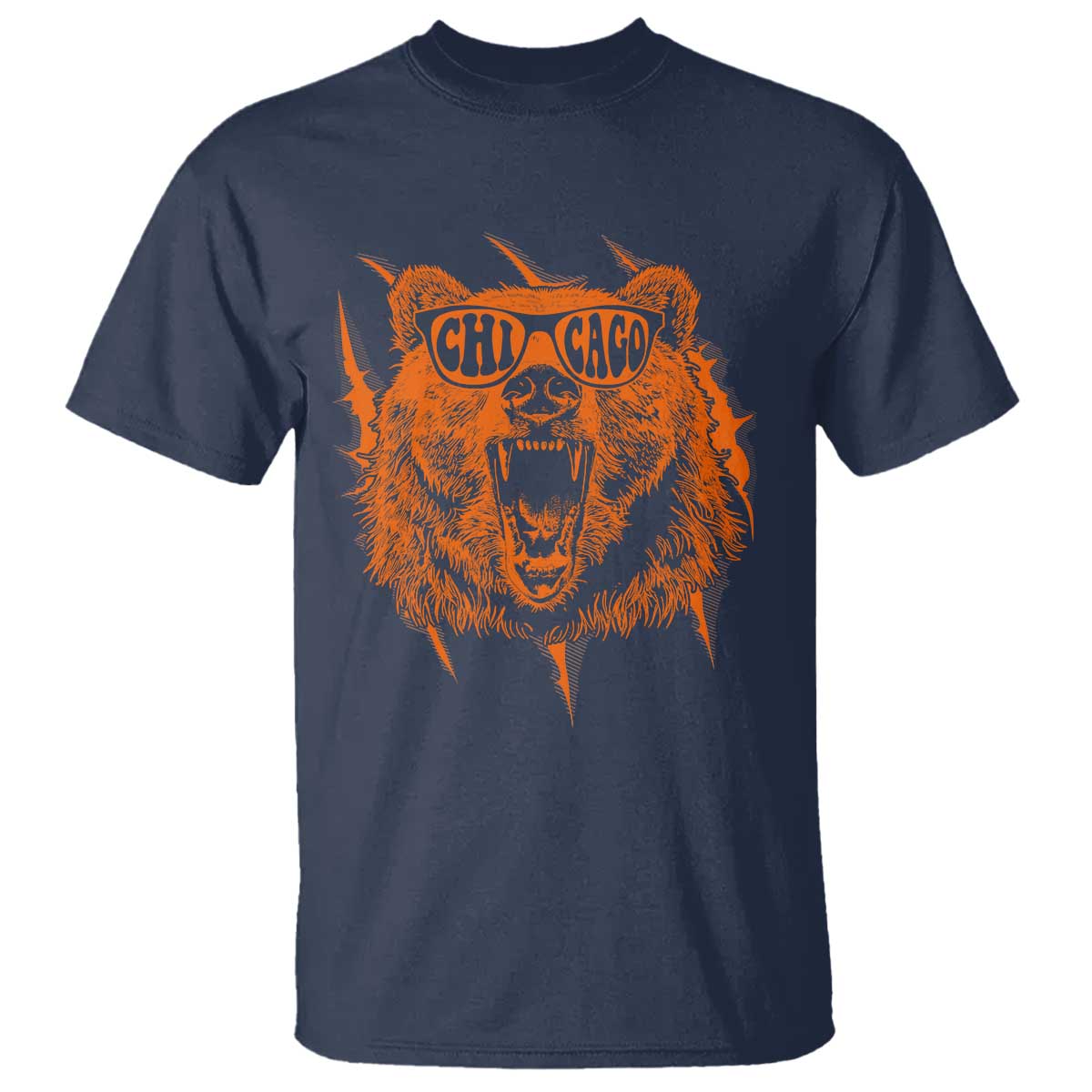 Wildlife Grizzly Bear Chicago Lover T Shirt TS11 Navy Print Your Wear