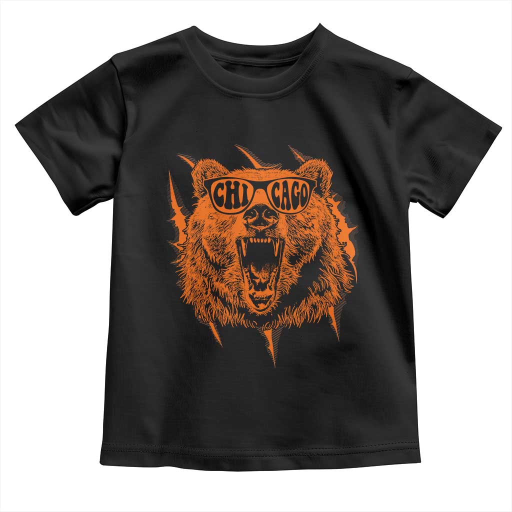 Wildlife Grizzly Bear Chicago Lover Toddler T Shirt TS11 Black Print Your Wear