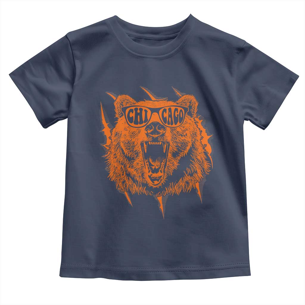 Wildlife Grizzly Bear Chicago Lover Toddler T Shirt TS11 Navy Print Your Wear