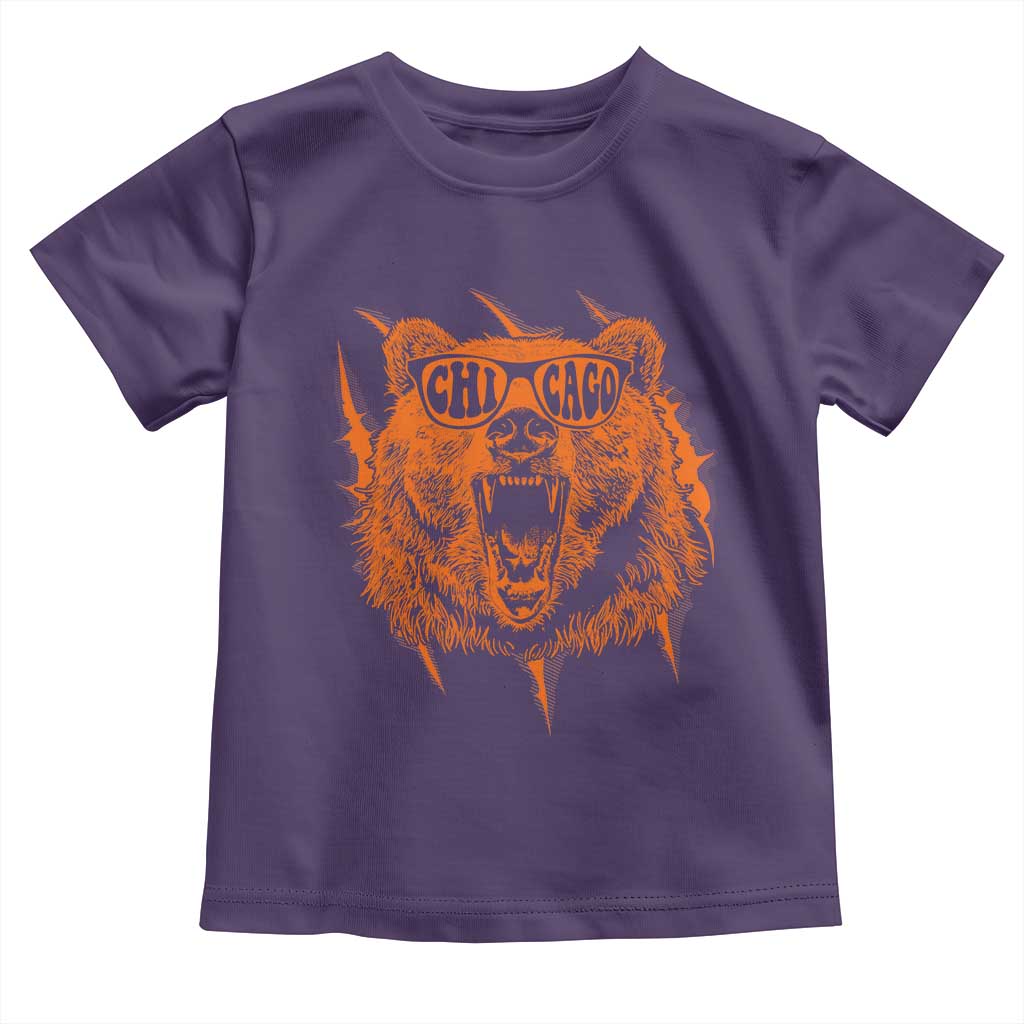 Wildlife Grizzly Bear Chicago Lover Toddler T Shirt TS11 Purple Print Your Wear