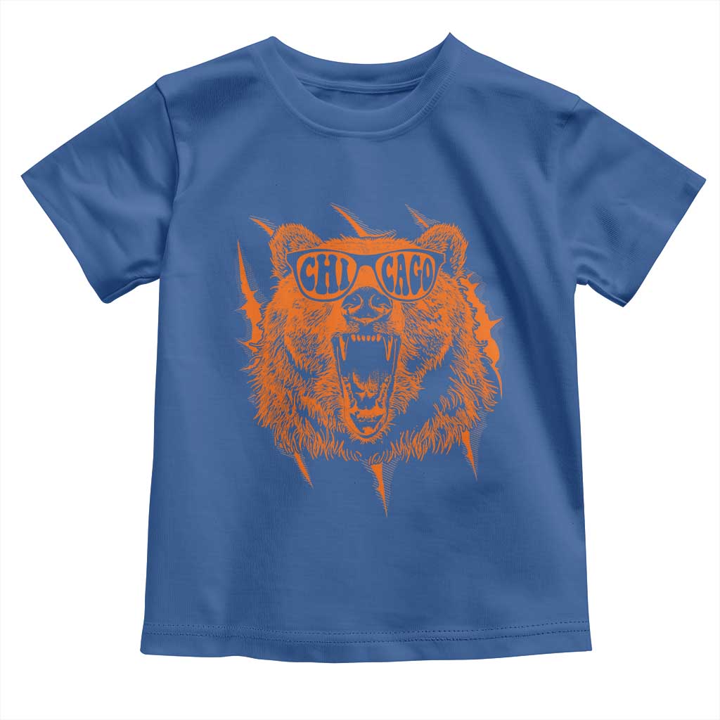 Wildlife Grizzly Bear Chicago Lover Toddler T Shirt TS11 Royal Blue Print Your Wear