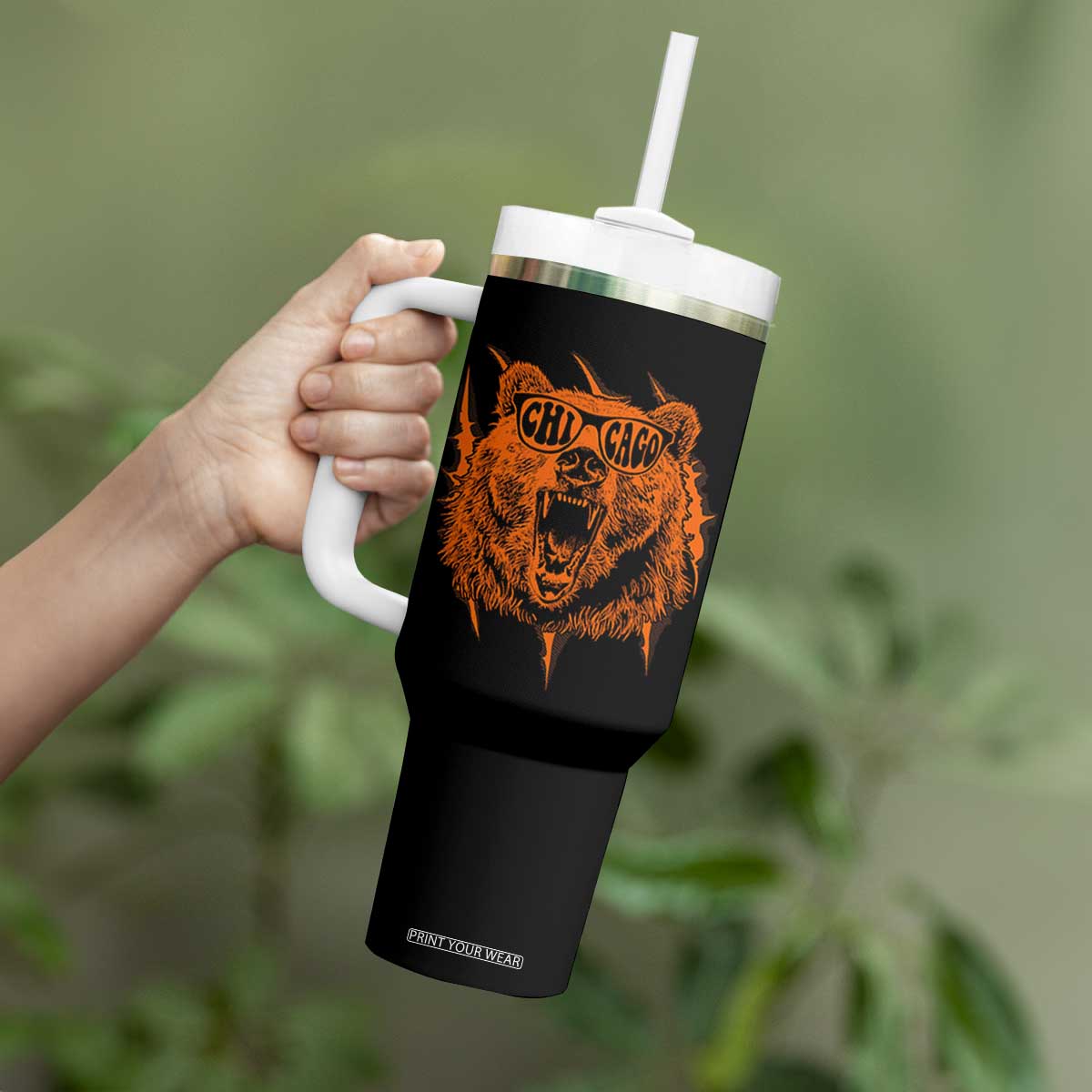 Wildlife Grizzly Bear Chicago Lover Tumbler With Handle TS11 Print Your Wear