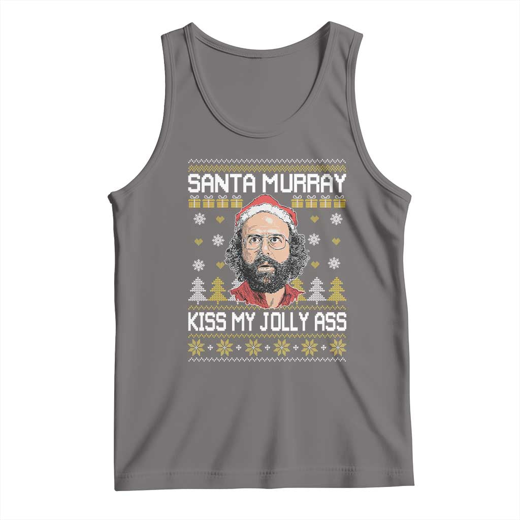 Funny Stranger Murray Christmas Tank Top Santa Murray Kiss My Jolly Ass TS11 Deep Heather Print Your Wear