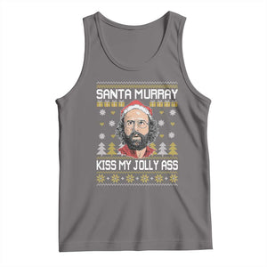 Funny Stranger Murray Christmas Tank Top Santa Murray Kiss My Jolly Ass TS11 Deep Heather Print Your Wear