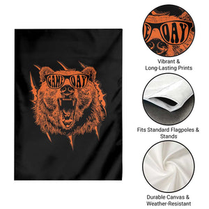 Funny Grizzly Bear Sport Fan Game Day Garden Flag TS11 Print Your Wear