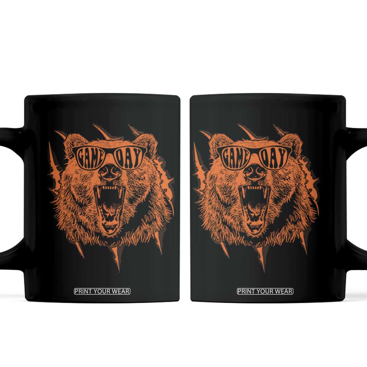 Funny Grizzly Bear Sport Fan Game Day Coffee Mug TS11 Black Print Your Wear