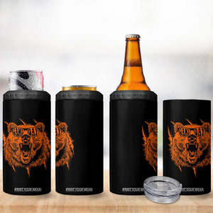 Funny Grizzly Bear Sport Fan Game Day 4 in 1 Can Cooler Tumbler TS11 Print Your Wear