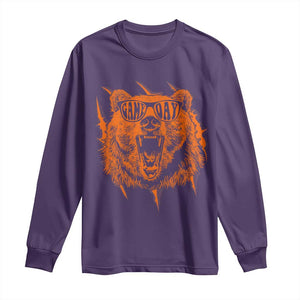 Funny Grizzly Bear Sport Fan Game Day Long Sleeve Shirt TS11 Purple Print Your Wear