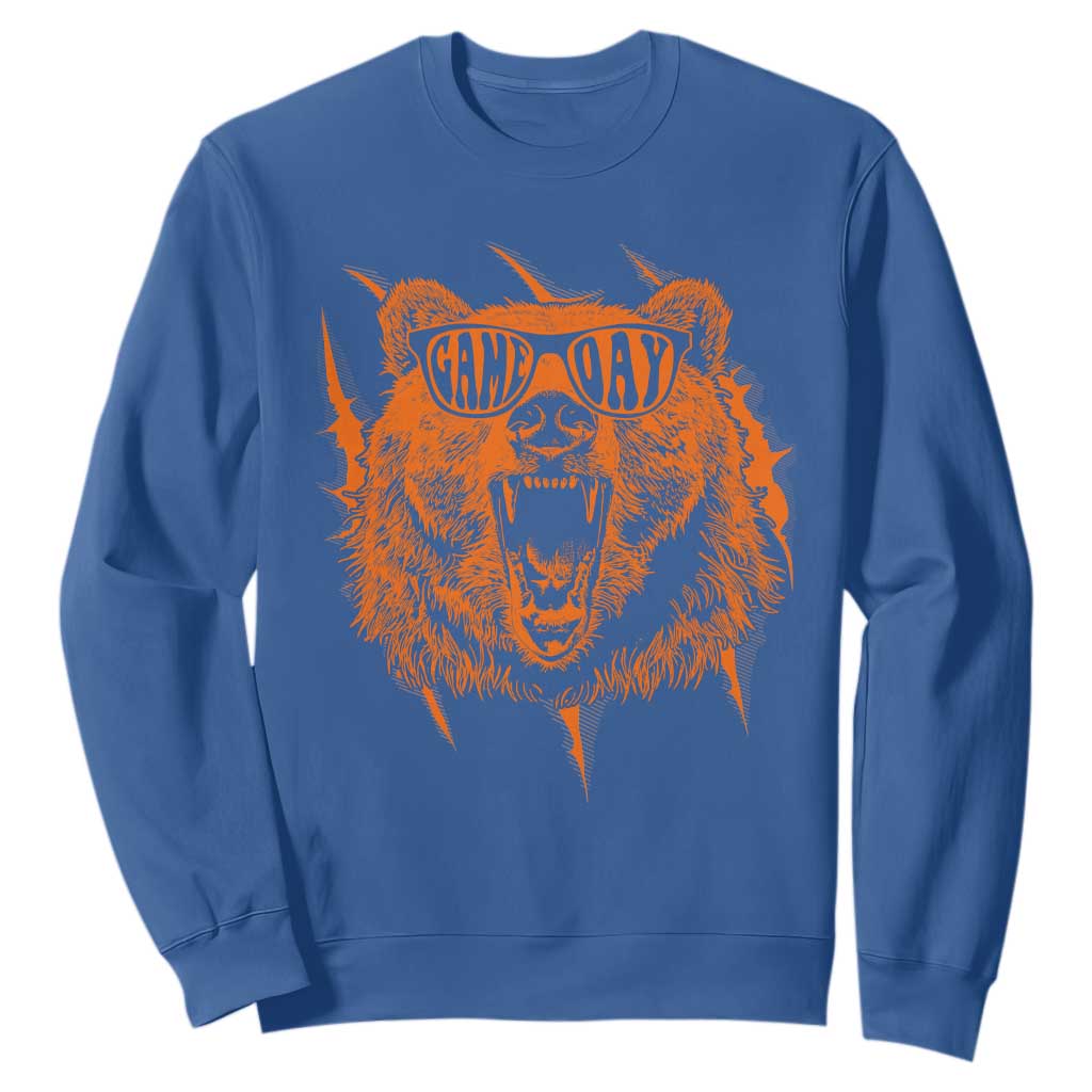 Funny Grizzly Bear Sport Fan Game Day Sweatshirt TS11 Royal Blue Print Your Wear