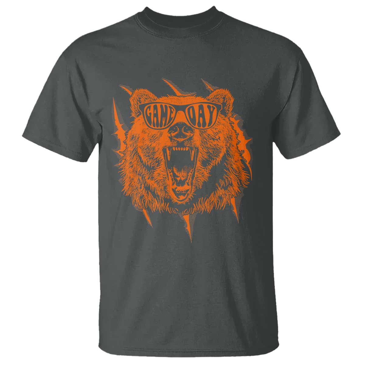 Funny Grizzly Bear Sport Fan Game Day T Shirt TS11 Dark Heather Print Your Wear
