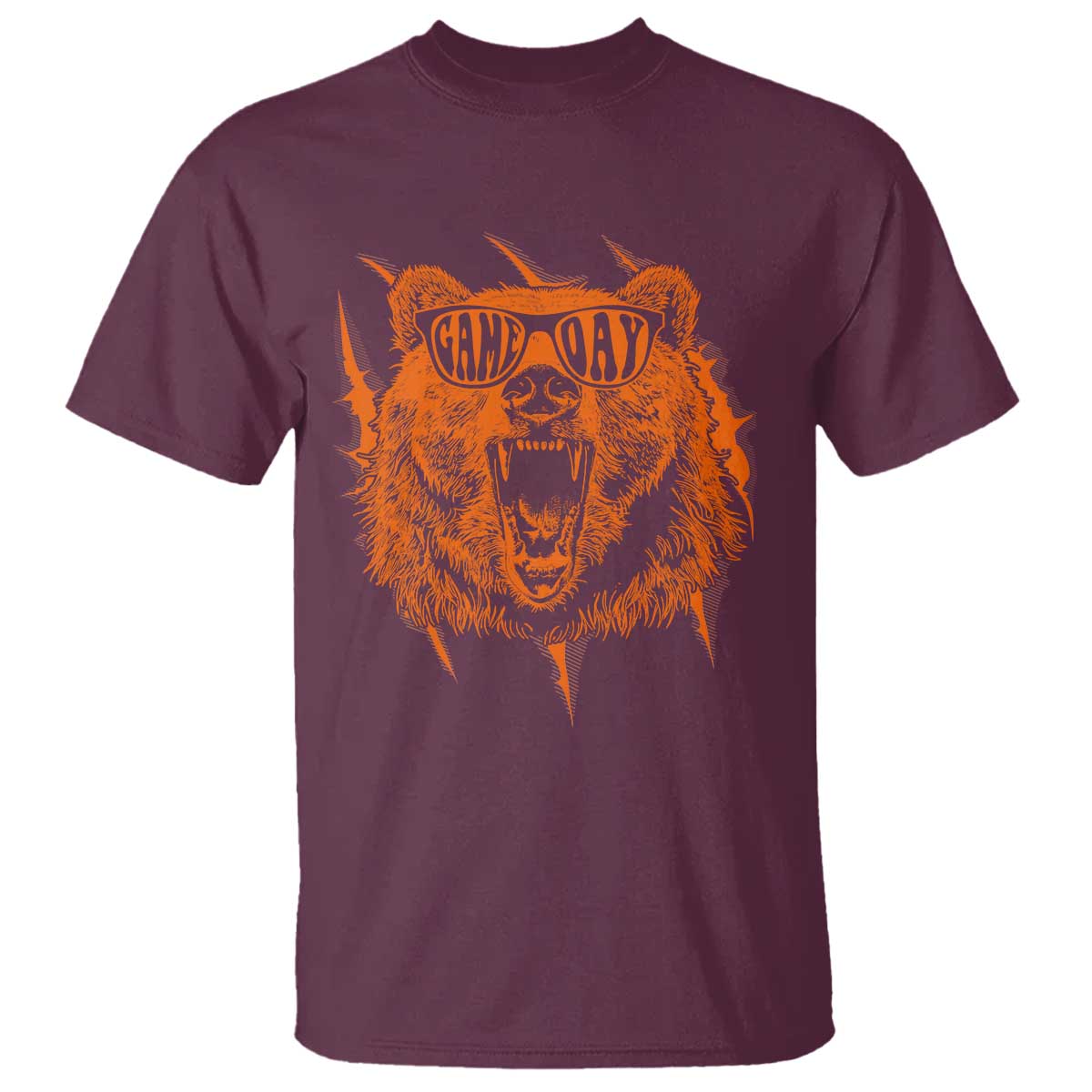 Funny Grizzly Bear Sport Fan Game Day T Shirt TS11 Maroon Print Your Wear