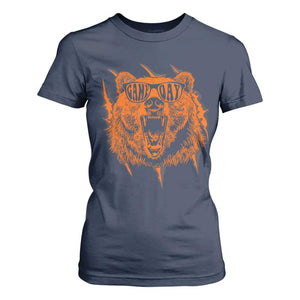 Funny Grizzly Bear Sport Fan Game Day T Shirt For Women TS11 Navy Print Your Wear