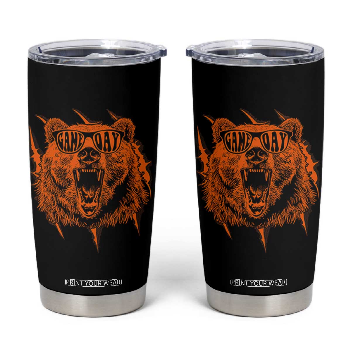 Funny Grizzly Bear Sport Fan Game Day Tumbler Cup TS11 Black Print Your Wear