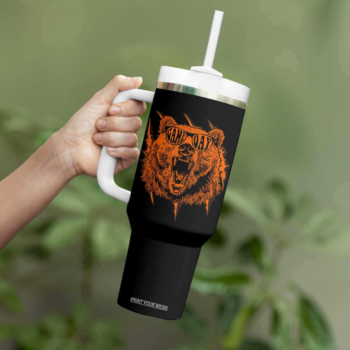 Funny Grizzly Bear Sport Fan Game Day Tumbler With Handle TS11 Print Your Wear